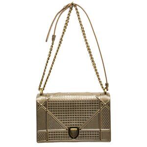 Dior Micro Cannage Diorama - Gold Metallic Purse